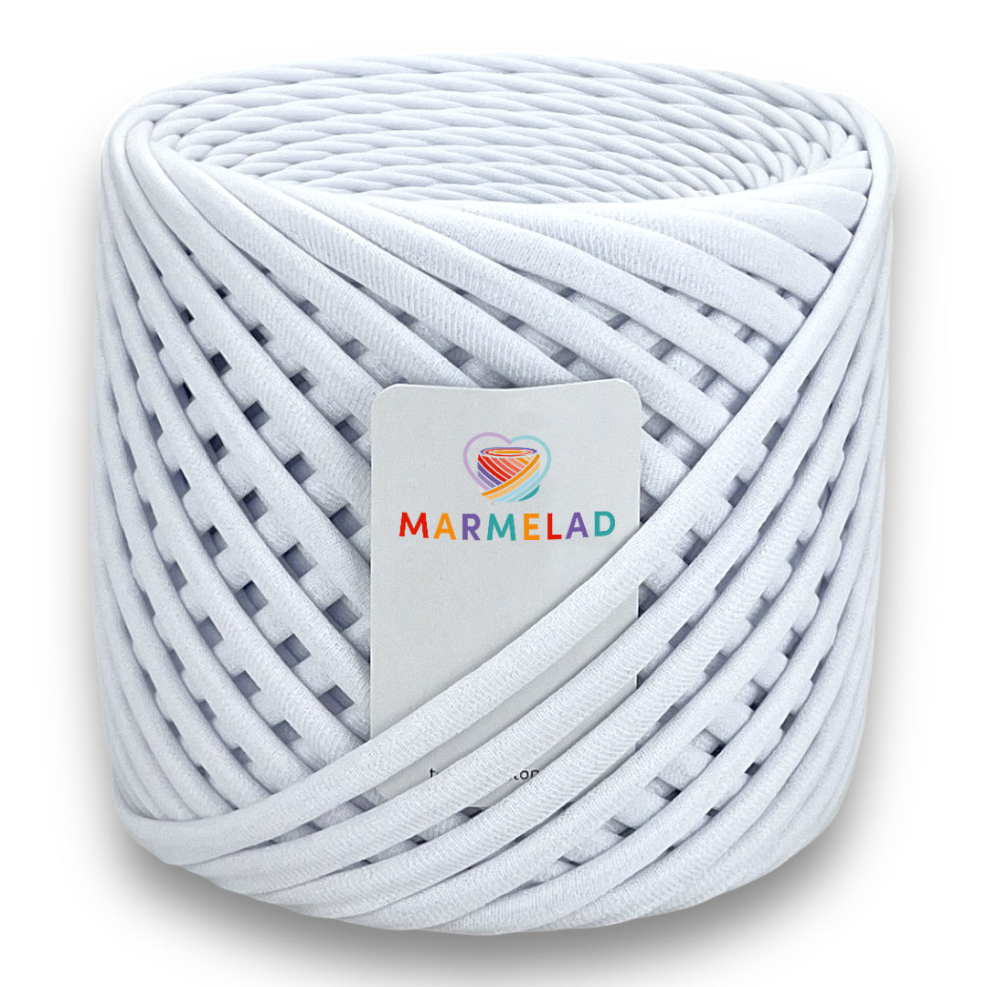 T-Shirt Yarn 9-11 mm 65 m White color