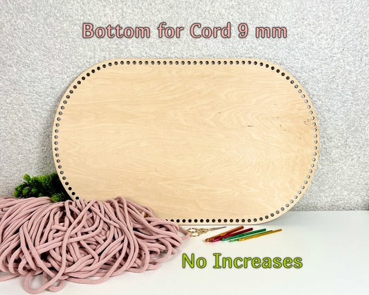 Wooden Crochet Basket Base: 9mm Cord, Moses Basket, Crib, Bassinet, 12 mm holes