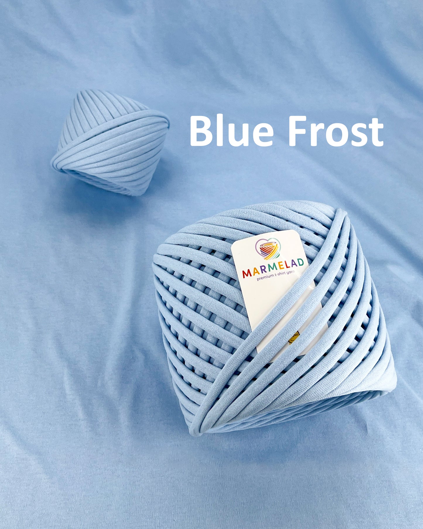 T-Shirt Yarn 3-5 mm 100 m Blue Frost color