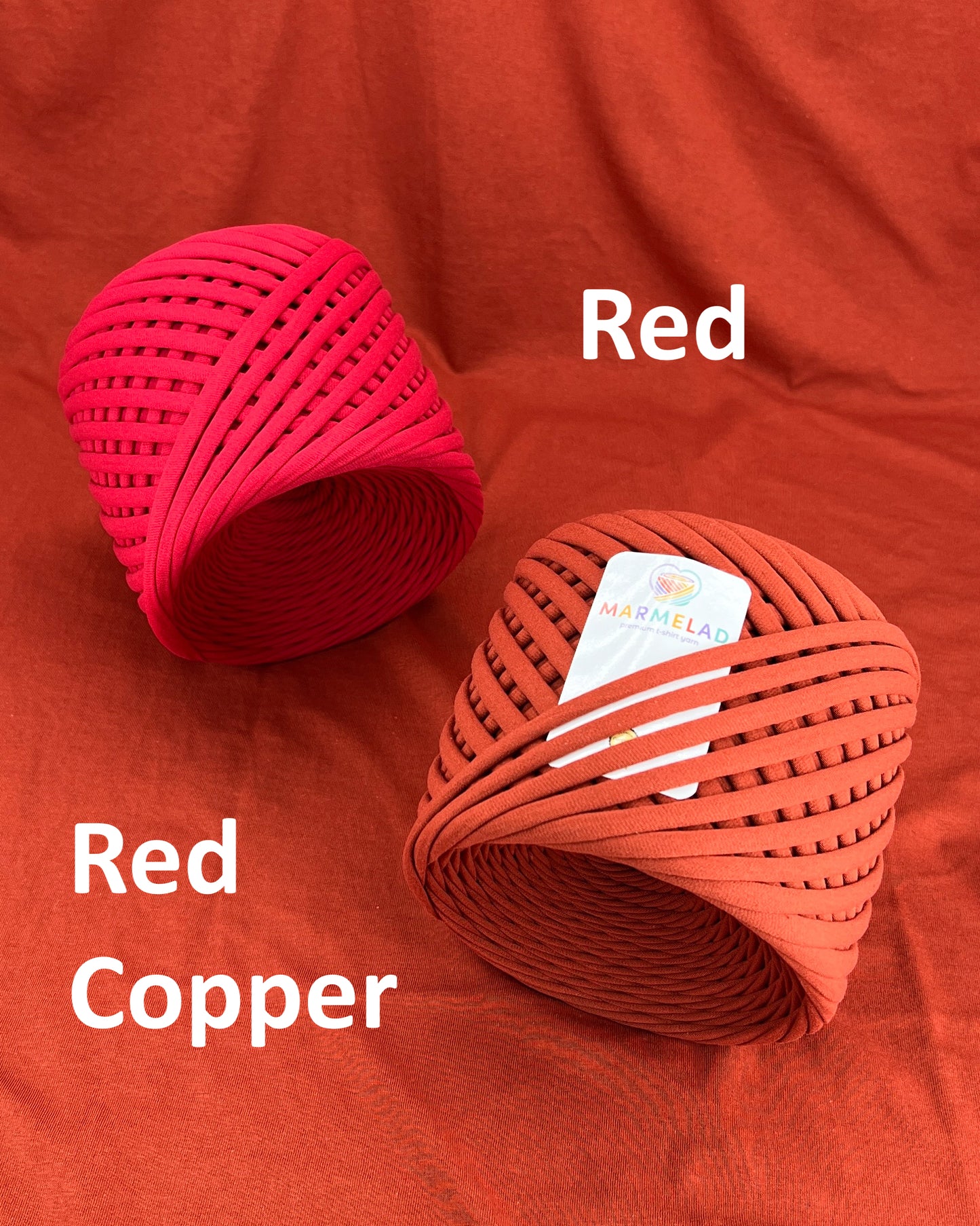 T-Shirt Yarn 3-5 mm 100 m Red Copper color