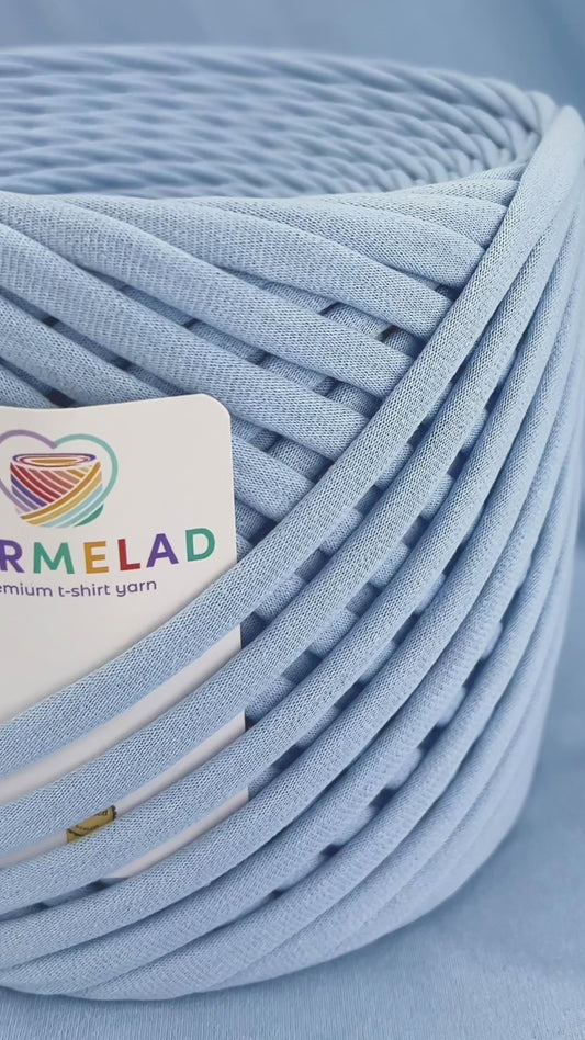 T-Shirt Yarn 3-5 mm 100 m Blue Frost color