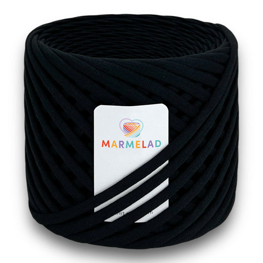 T-Shirt Yarn 3-5 mm 100 m Black color