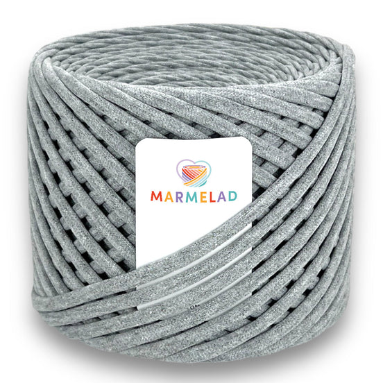 T-Shirt Yarn 3-5 mm 100 m Gray Melange color