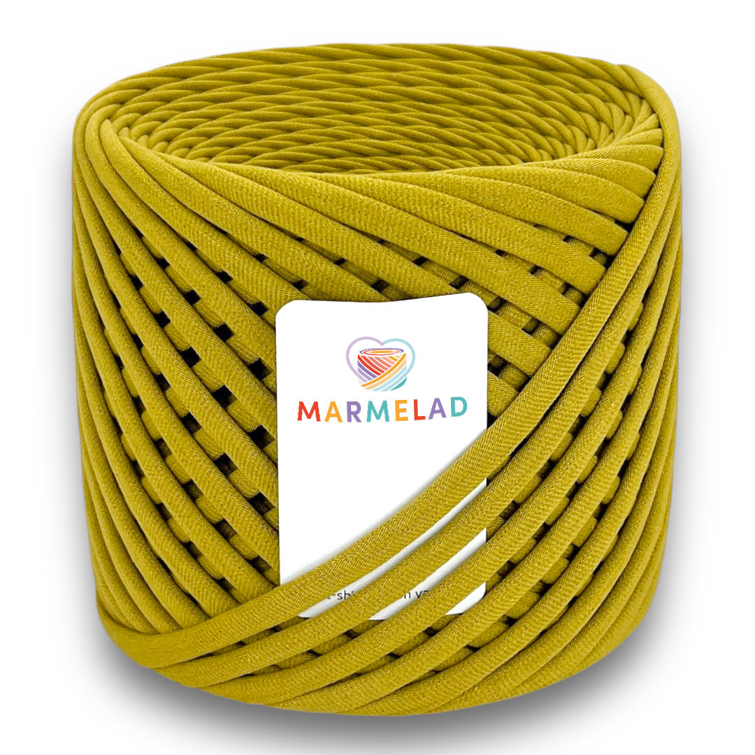 T-Shirt Yarn 8-10 mm 90 m Mustard color