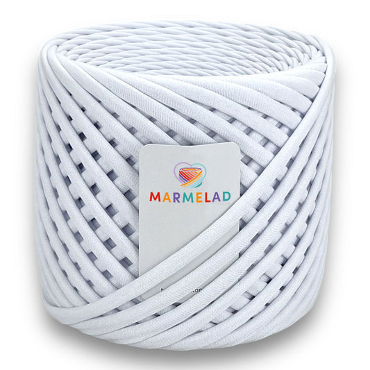 T-Shirt Yarn 9-11 mm 65 m White color