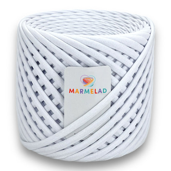 T-Shirt Yarn 5-7 mm 100 m White color