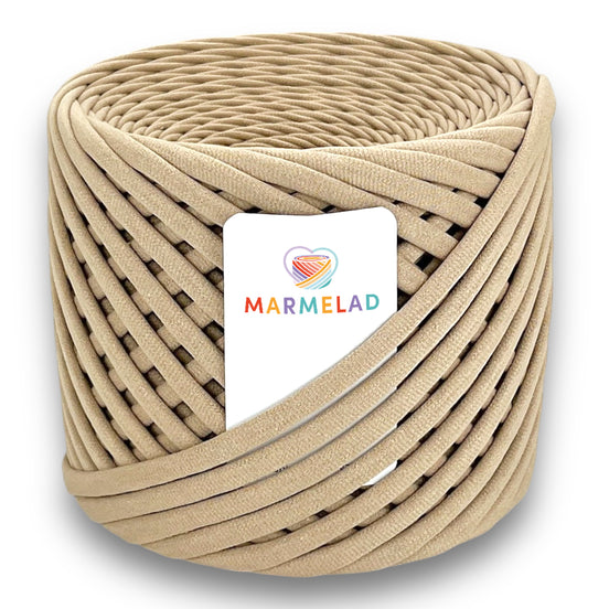 T-Shirt Yarn 7-9 mm 100 m Coffee with Milk color