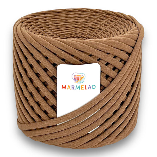 T-Shirt Yarn 5-7 mm 100 m Nutmeg color