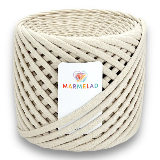 T-Shirt Yarn 3-5 mm 100 m Ivory color