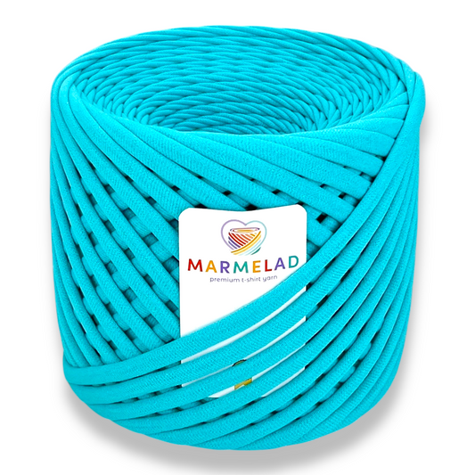 T-Shirt Yarn 8-10 mm 90 m Aqua color