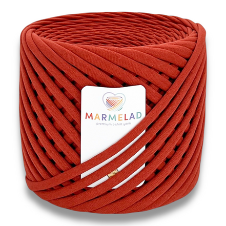 T-Shirt Yarn 3-5 mm 100 m Red Copper color