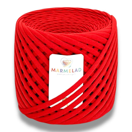 T-Shirt Yarn 5-7 mm 100 m Fire Red color