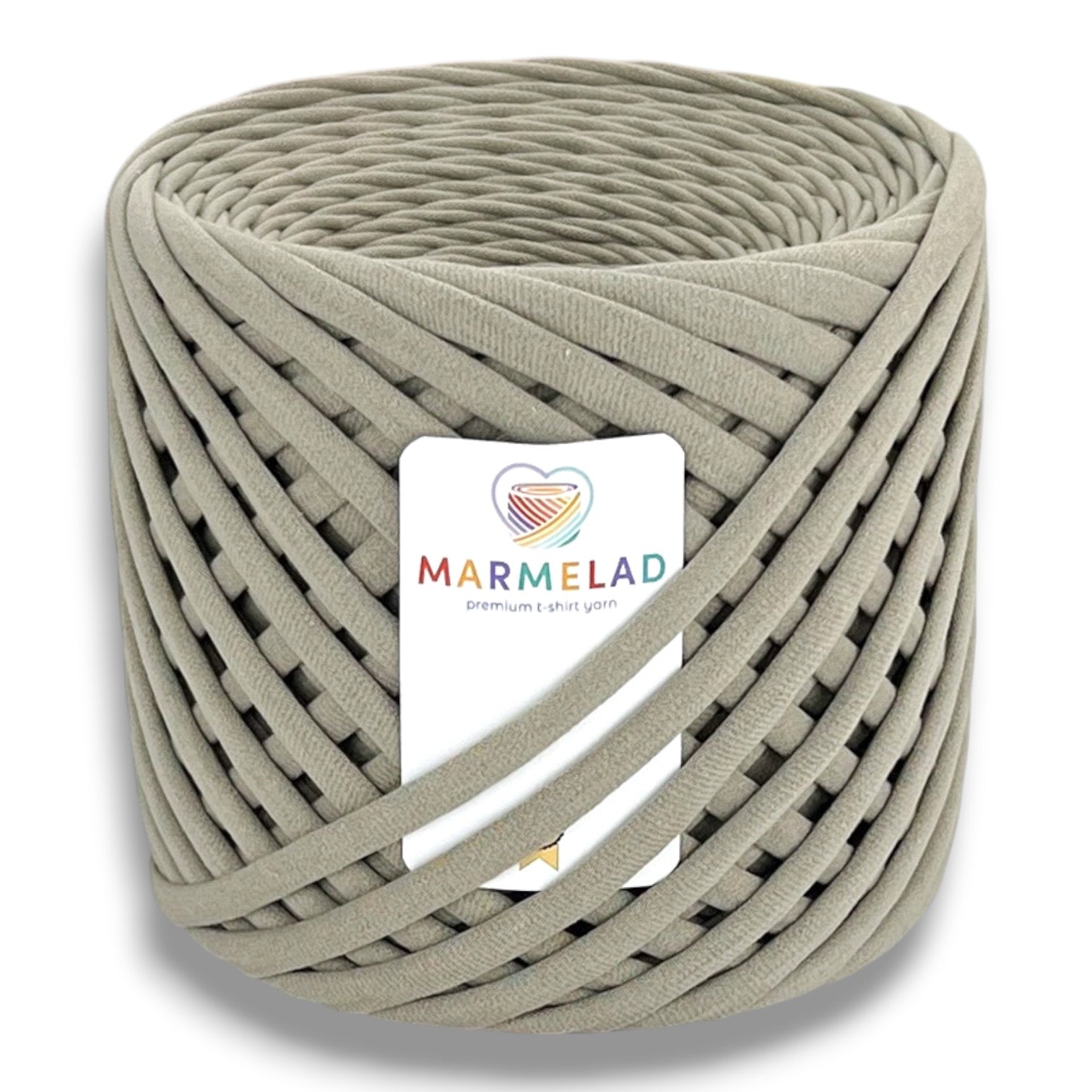 T-Shirt Yarn 3-5 mm 50 m Olive Gray color