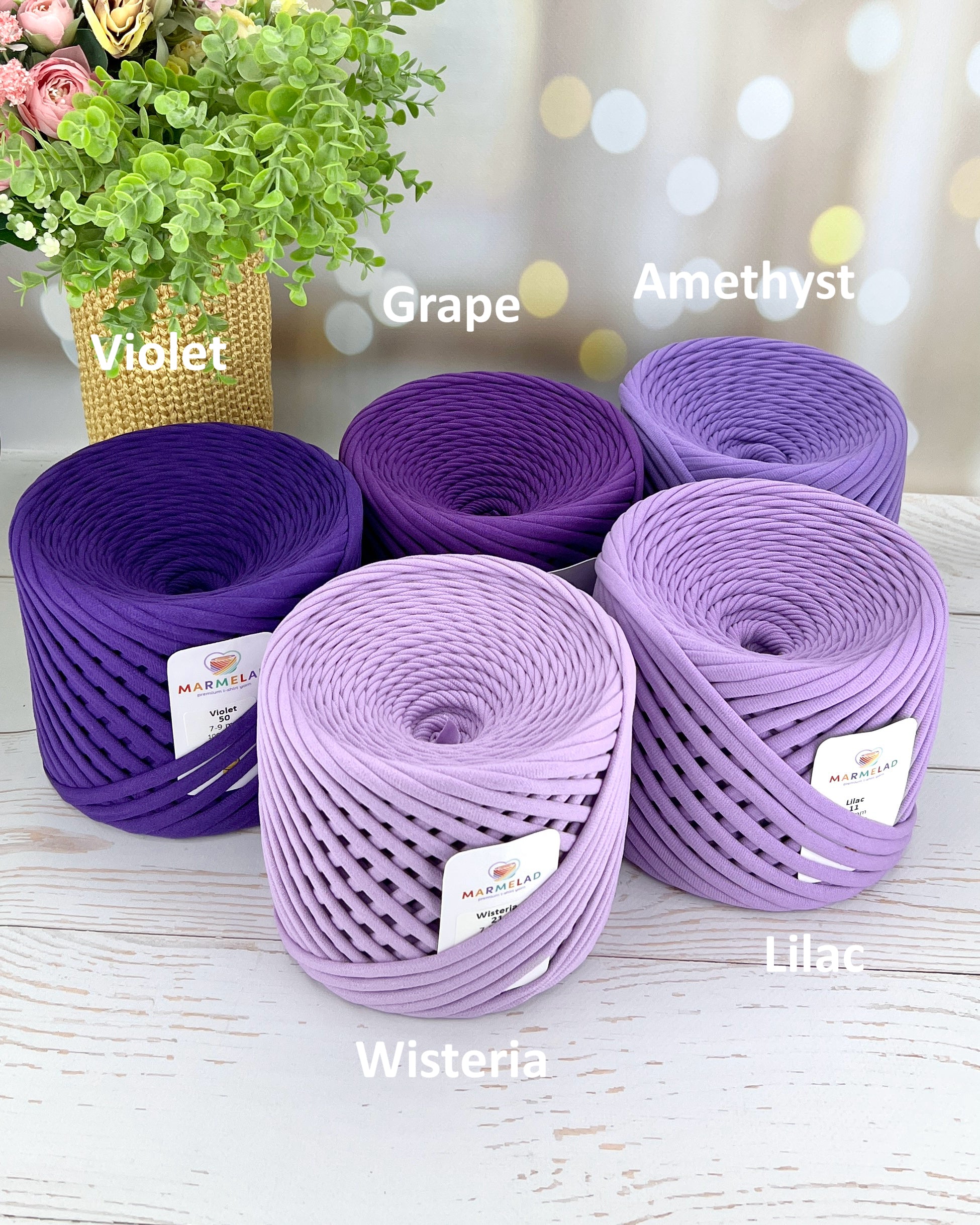 T-Shirt Yarn 8-10 mm 90 m Wisteria color