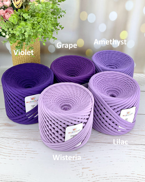 T-Shirt Yarn 3-5 mm 100 m Amethyst color
