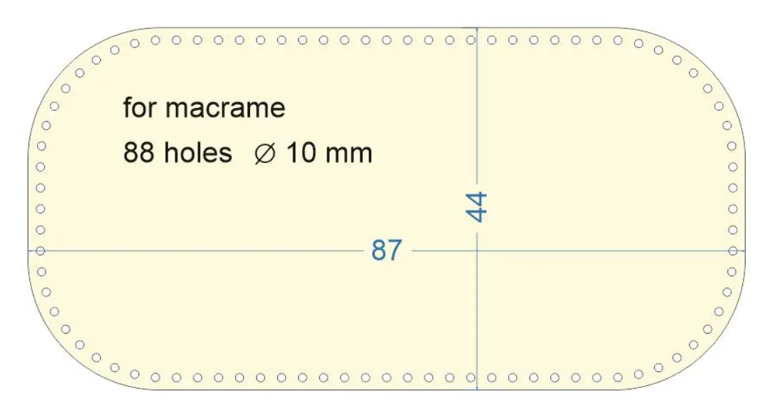 Wooden Baby Cradle Base: Crochet Moses Basket Bottom, 10 mm holes
