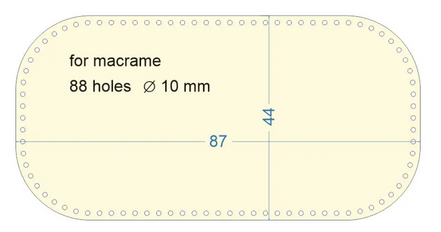 Wooden Baby Cradle Base: Crochet Moses Basket Bottom, 10 mm holes