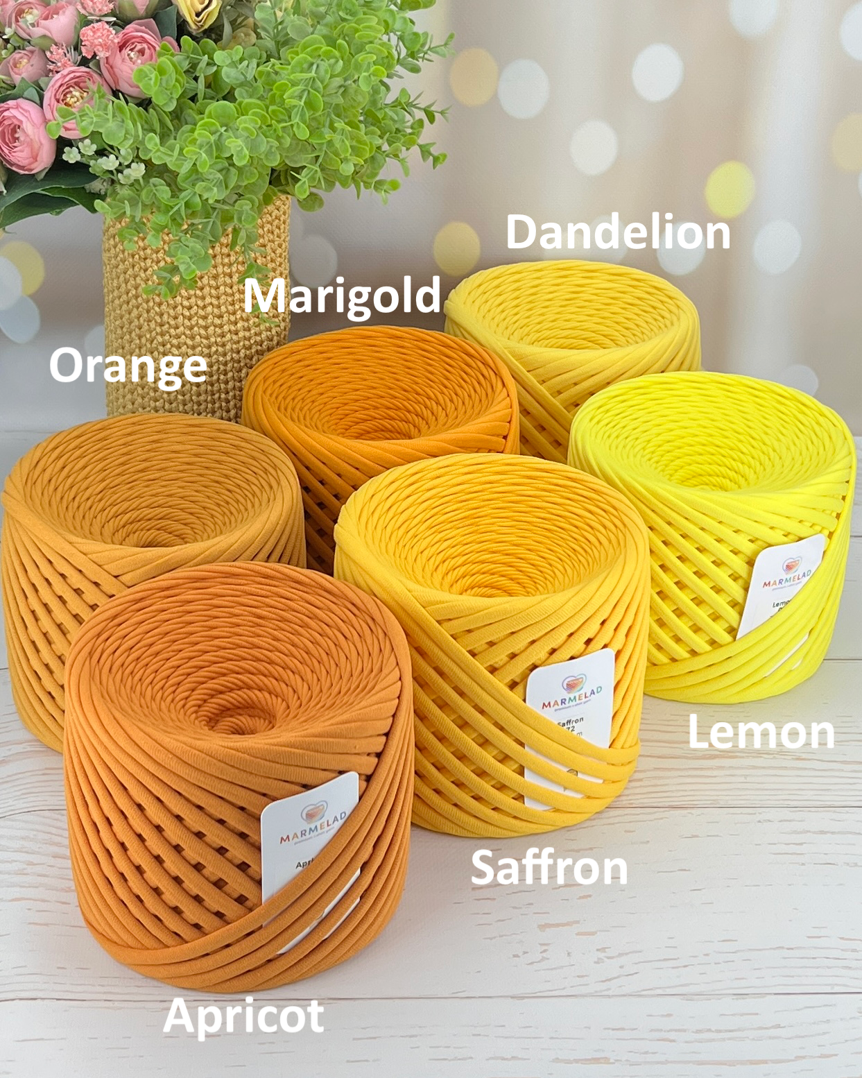 T-Shirt Yarn 8-10 mm 90 m Marigold color