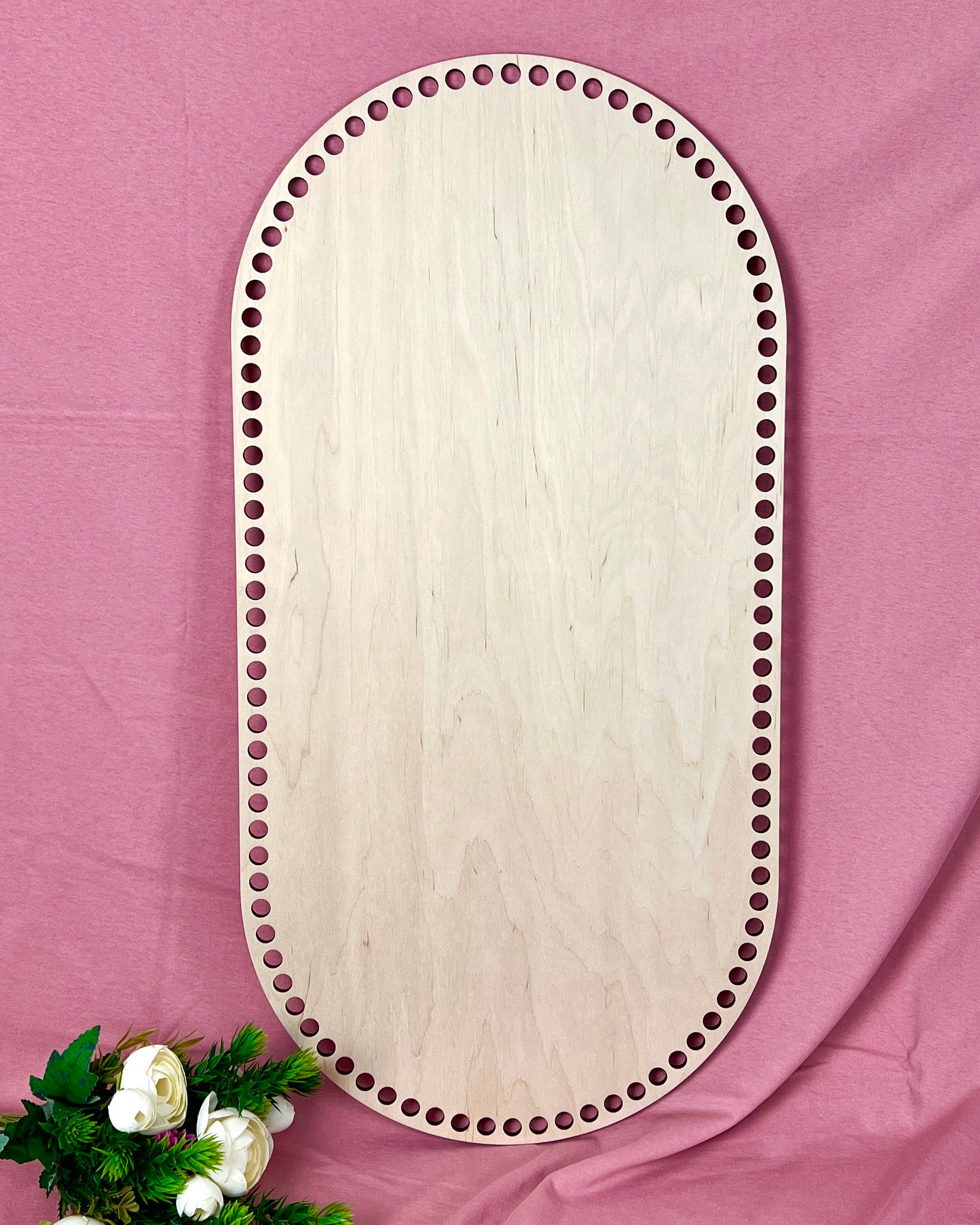 Wooden Crochet Basket Base: 9mm Cord, Moses Basket, Crib, Bassinet, 12 mm holes