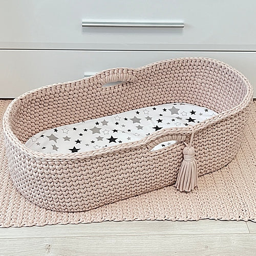 Wooden Baby Cradle Base: Crochet Moses Basket Bottom, 10 mm holes