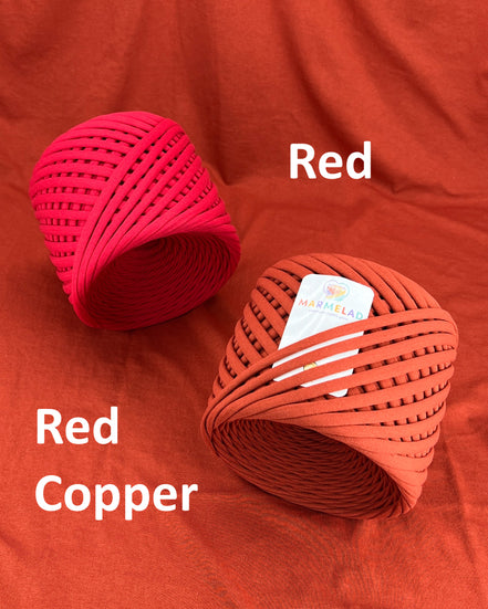 T-Shirt Yarn 8-10 mm 90 m Red Copper color