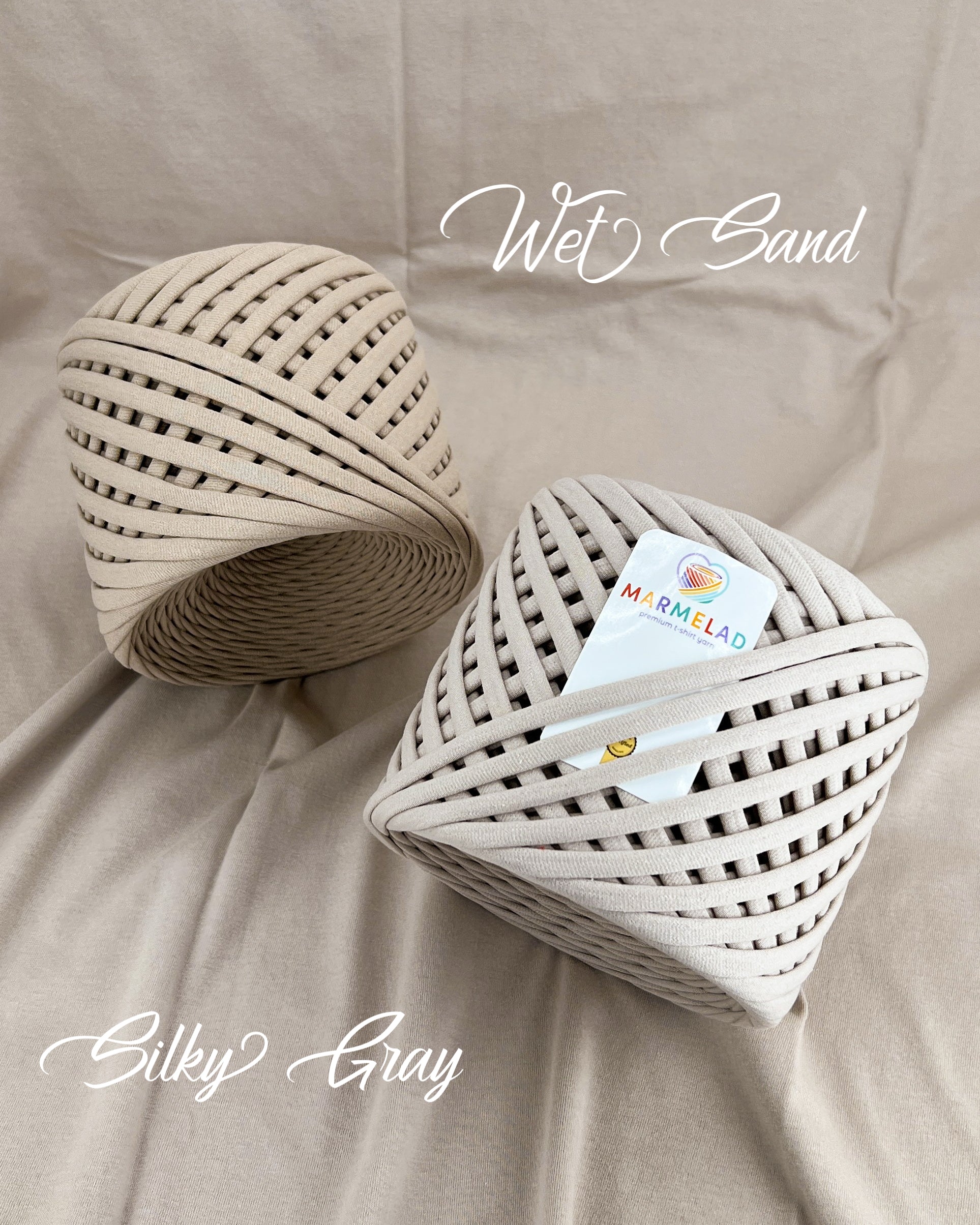 T-Shirt Yarn 9-11 mm 65 m Silky Gray color