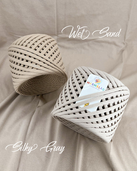 T-Shirt Yarn 9-11 mm 65 m Silky Gray color