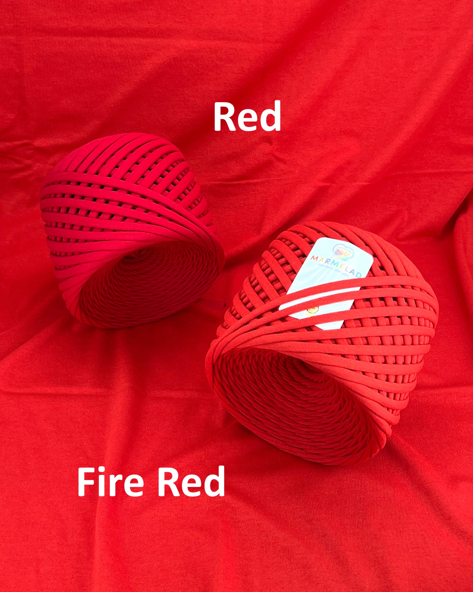 T-Shirt Yarn 5-7 mm 100 m Fire Red color