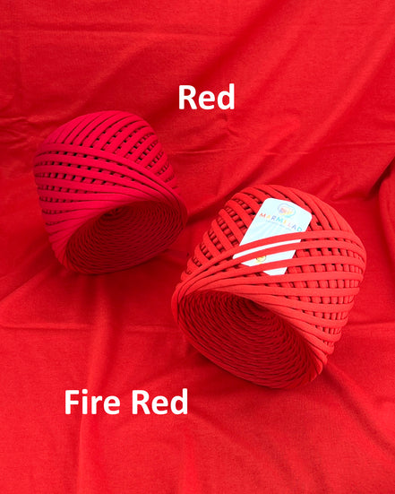T-Shirt Yarn 5-7 mm 100 m Fire Red color
