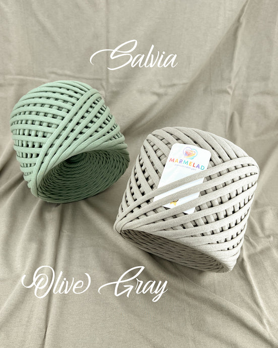 T-Shirt Yarn 9-11 mm 65 m Olive Gray color
